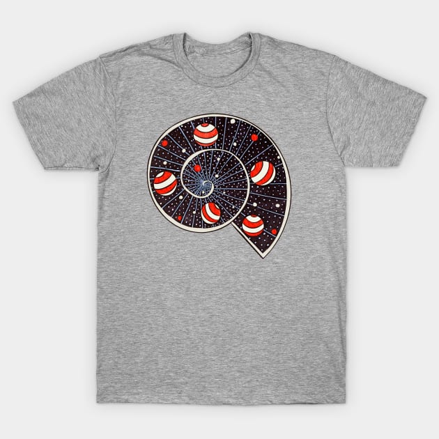 Universe Is Snail With Beach Ball Planets T-Shirt by Boriana Giormova